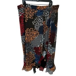 Maurices Patchwork Maxi Skirt - Boho Floral Multicolour XXL
